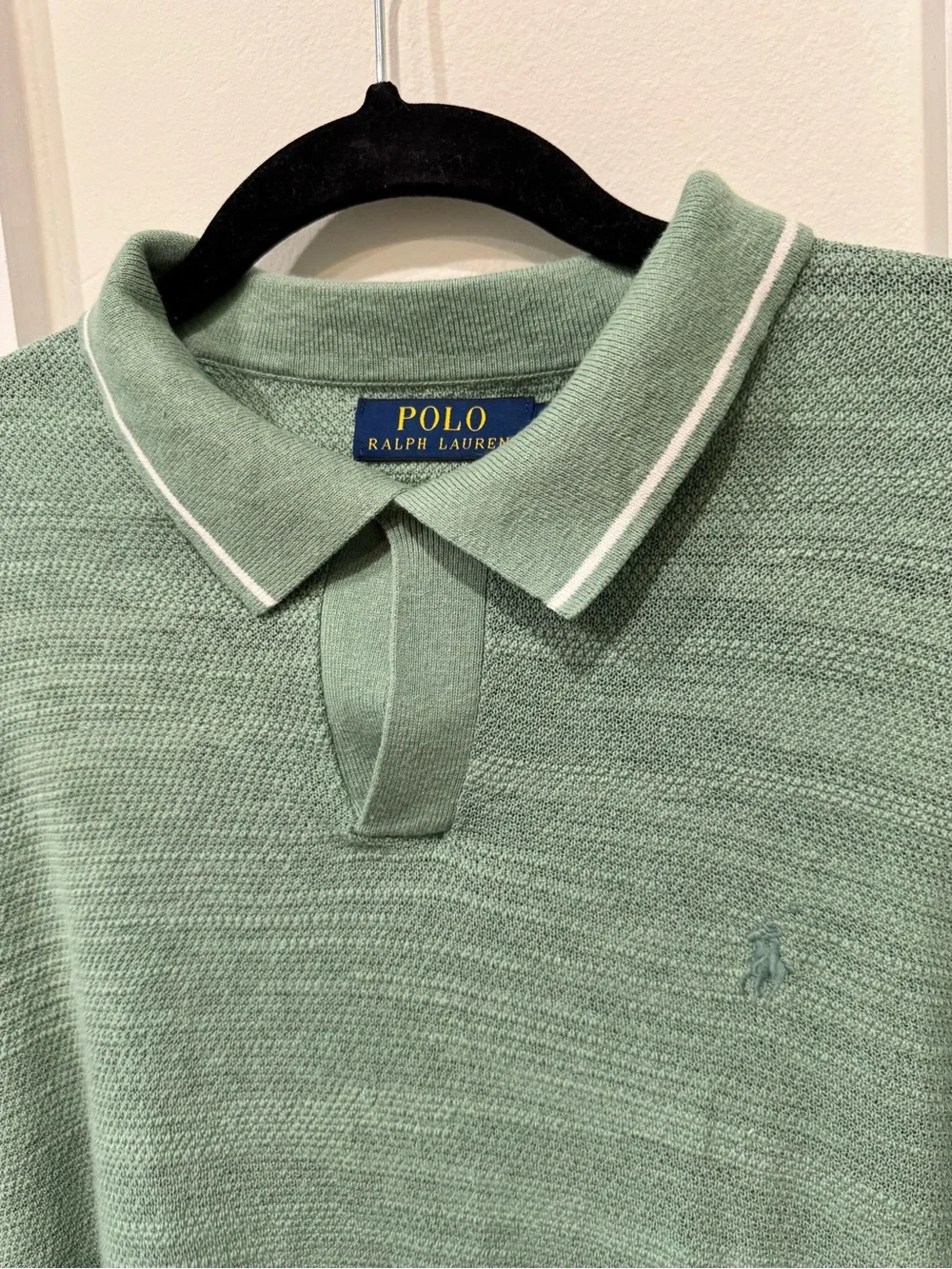Ralph Lauren Short-Sleeve Polo in Sage Green with White Trim